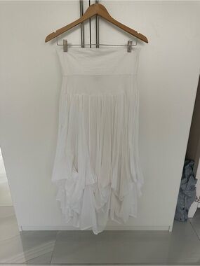White Tiered Skirt - Flowing Maxi Skirt